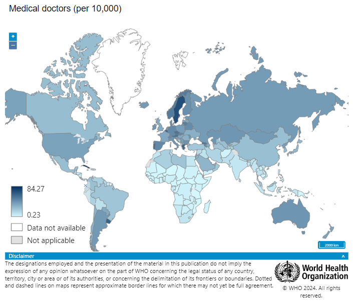 Image showing density of medical doctors