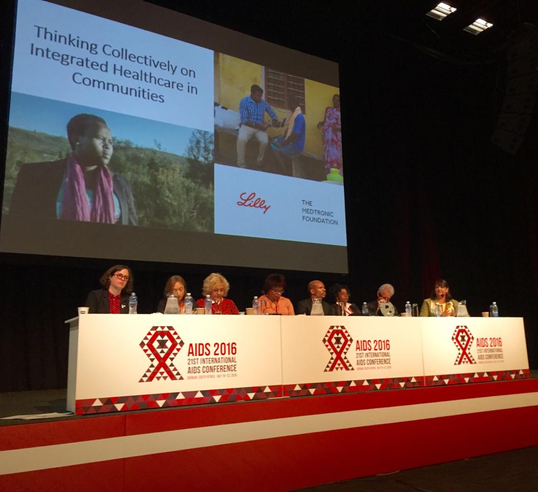 ‘Thinking Collectively on Integrated Healthcare in Communities’ panel at 21st International AIDS Conference (AIDS 2016). Courtesy: Medtronic Foundation.