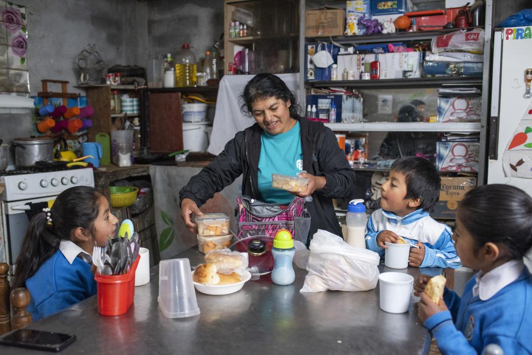 CMMB-supported community health worker Angelica delivers on the promise of health—at work and here at home with her family in Peru. Photo credit: Omar Lucas/Getty Images for CMMB