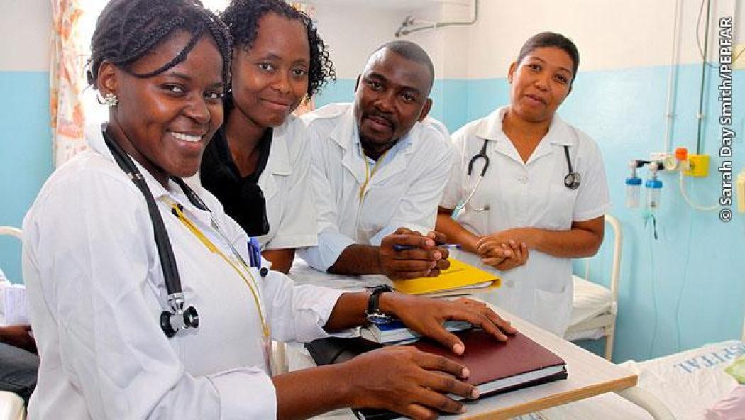 Health workers in Mozambique.