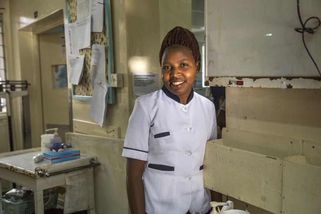 Winnie Koech a nurse at Tenwek Mission Hostpital in Bomet County, Kenya. Photo by Georgina Goodwin for IntraHealth International.