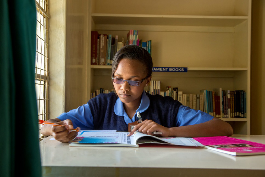 Mercy is enrolled at the AIC Kijabe Hospital School of Nursing in Kenya. Courtesy of IntraHealth