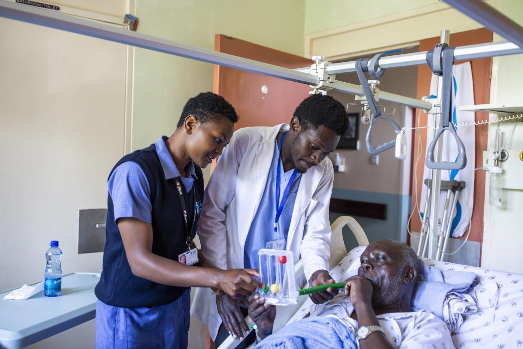 Catherine Kimeu and Samuel Kamau Kuria are nursing students at A.I.C. Kijabe School of Health Sciences in Kenya. Photo by Patrick Meinhardt for IntraHealth International.