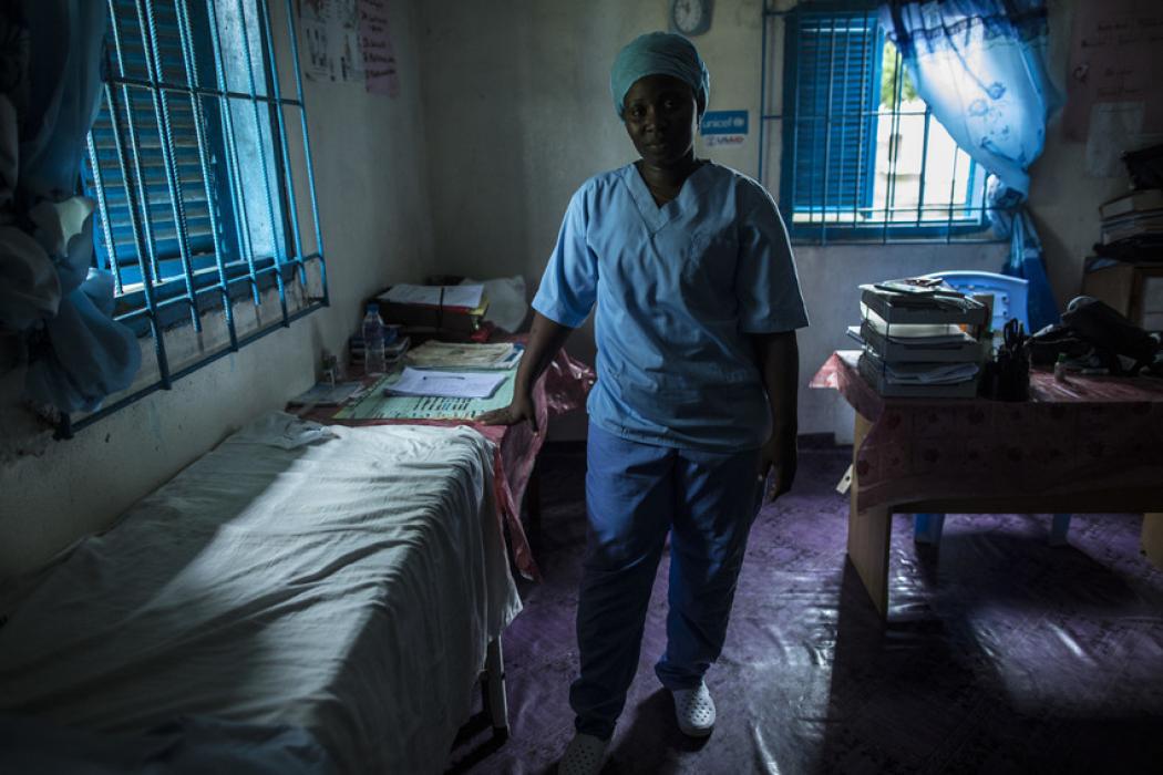 "Being a nurse is like being a soldier," Wislyne S. Yarh Sieh said after working on the front lines of the 2014-2015 Ebola outbreak in Liberia. "You cannot take your uniform off when there is battle." Photo by Sarah Grile for USAID.
