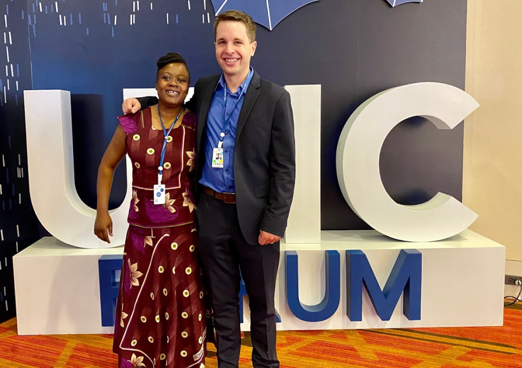 Community health worker Margaret Odera (left) and Vince Blaser at PMAC 2020. Photo courtesy of Vince Blaser.