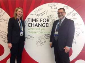 M. Rasahad Massoud and Diana Frymus at the International Forum for Quality and Safety in Healthcare in Paris on April 10, 2014. Courtesy URC.
