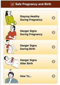The app is downloadable from iTunes or Google Play, and functions offline once downloaded. Courtesy Hesparian Health Guides.
