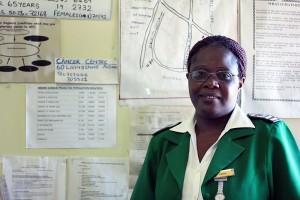 Sister Inviolater Wilson manages a busy maternity ward with a transient population, putting her on the front line for ending HIV in children and keeping their mothers alive. Photo by Heather Mason for the Elizabeth Glaser Pediatric AIDS Foundation, 2014. 